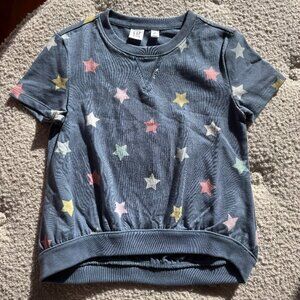 NWT Star Graphic Printed Short Sleeve Sweatshirt